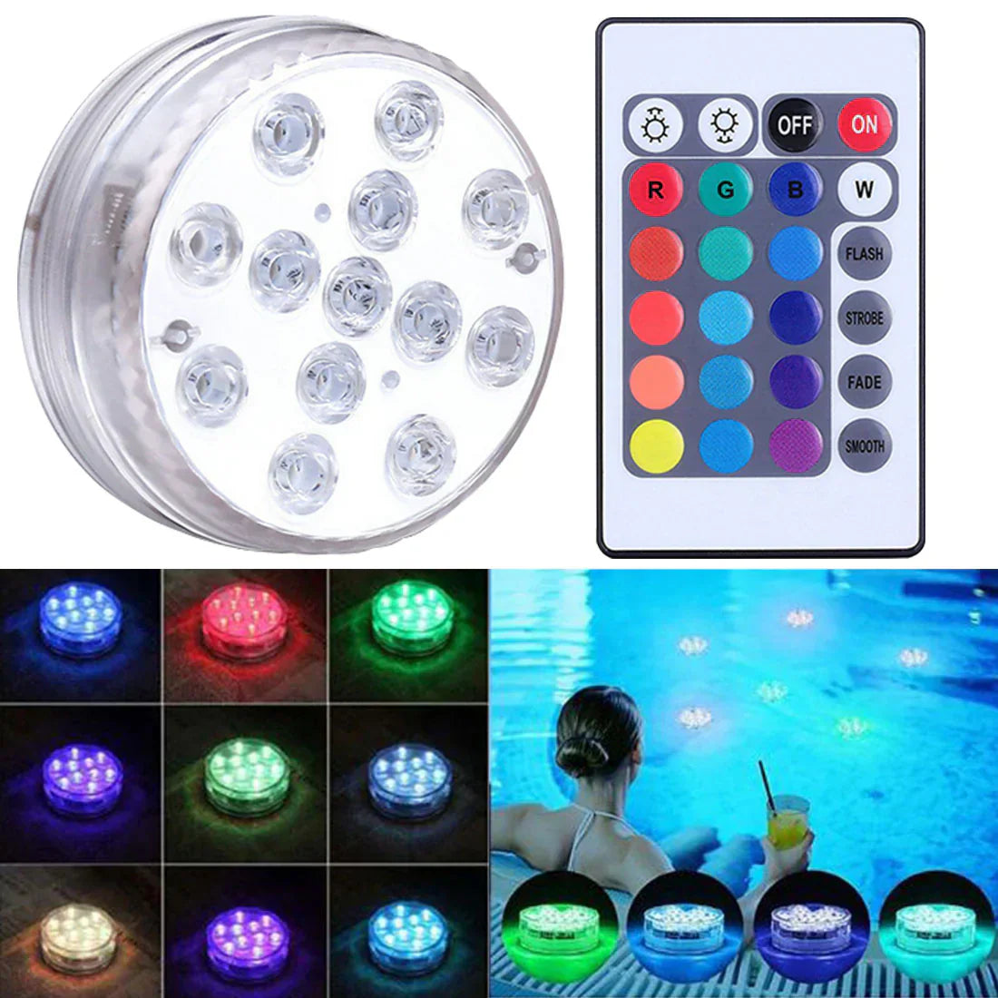 Kit de iluminación RGB - Transforma tu piscina en un espectáculo de luz en cuestión de segundos.